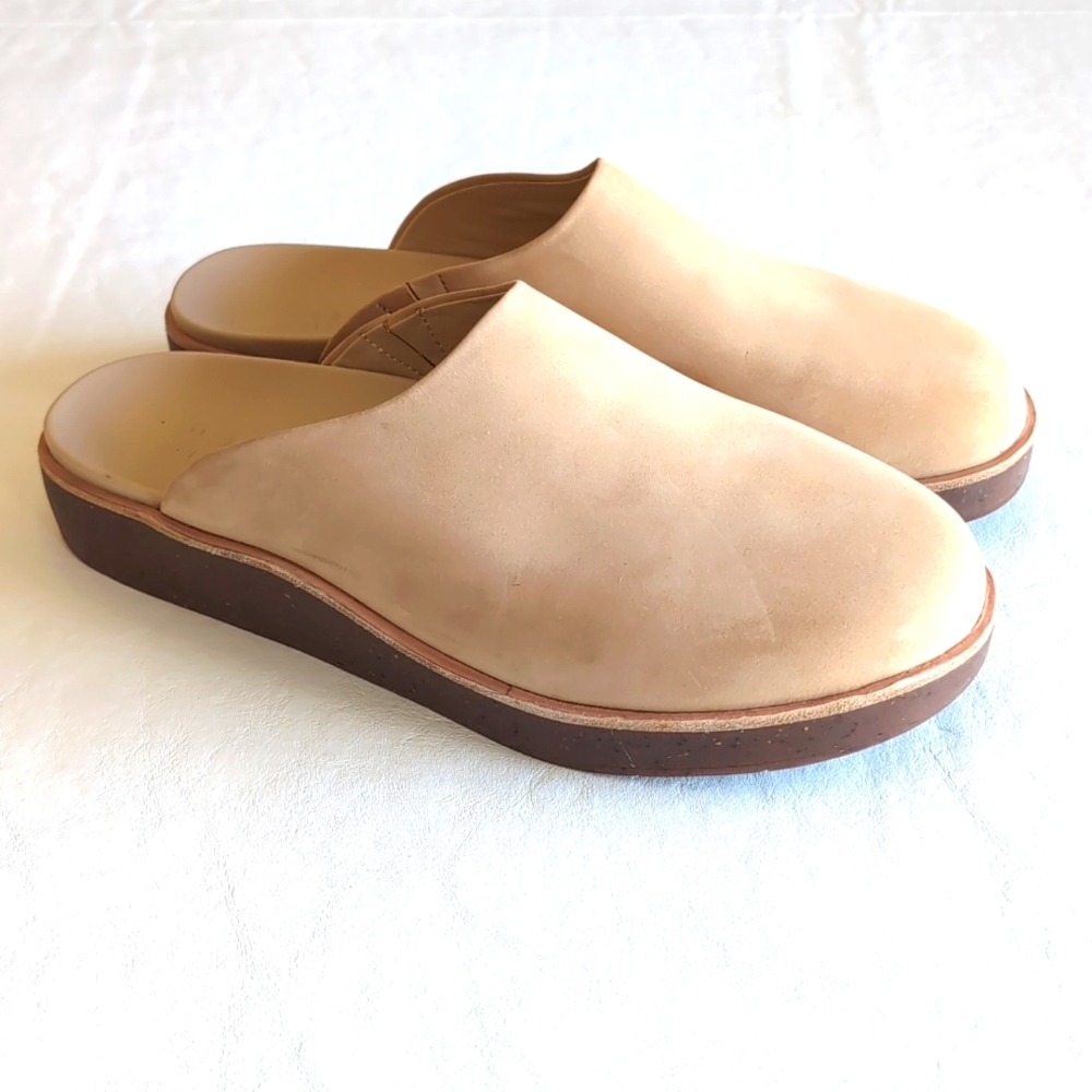 Abeo Beige Slip-On Clog Mules with Brown Sole